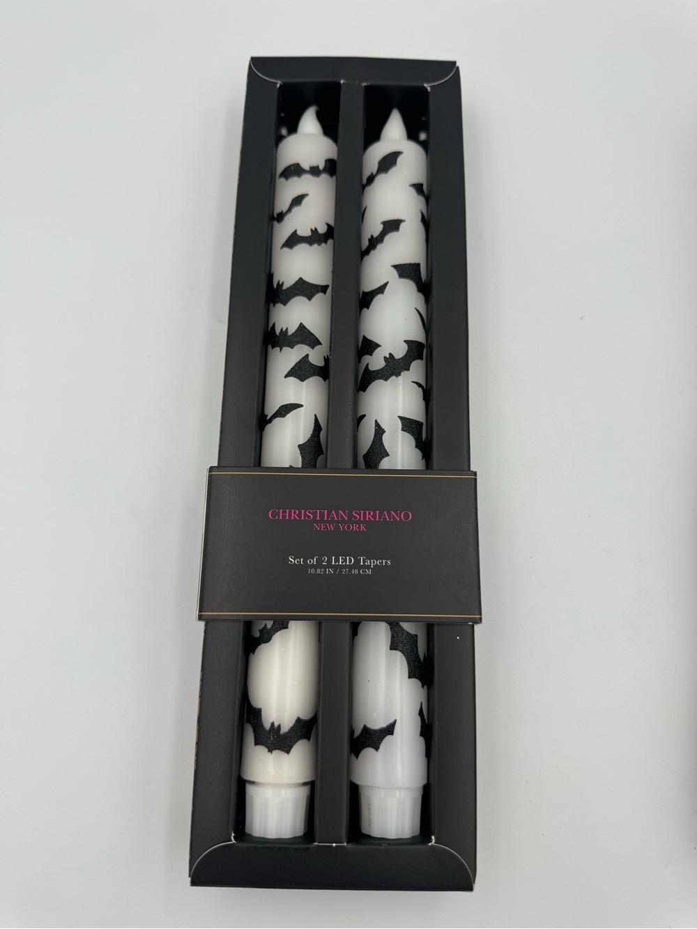 Christian Siriano LED Bat Taper Candles Halloween Flicker Wax Set NWT